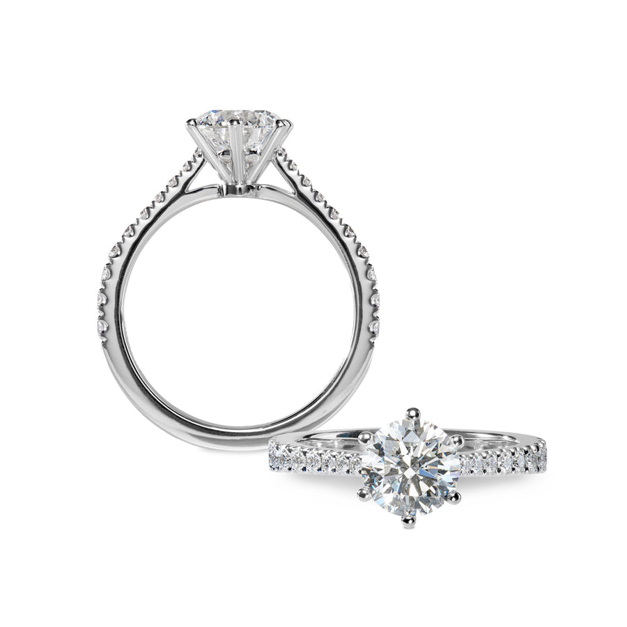 Judy forlovelsesring i hvitt gull med brillianter