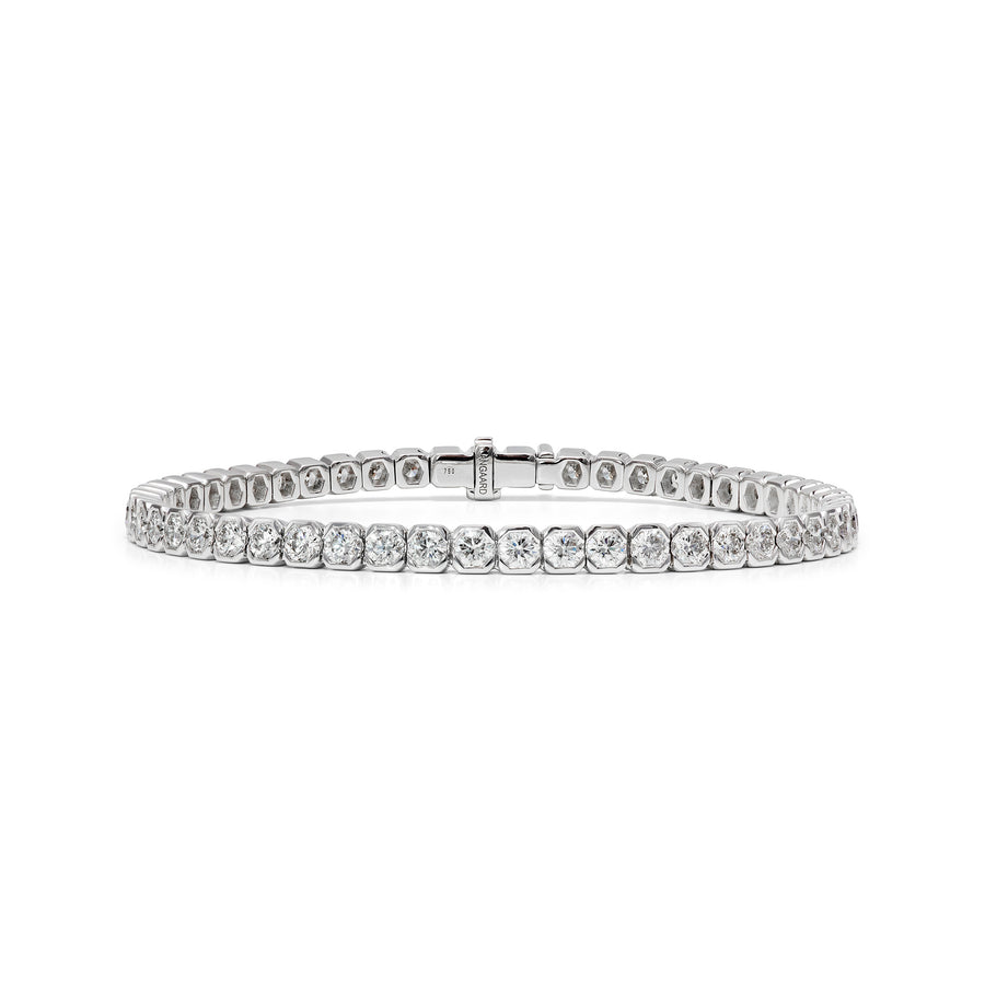 Armbånd i hvitt gull med brillianter i åttekantet form