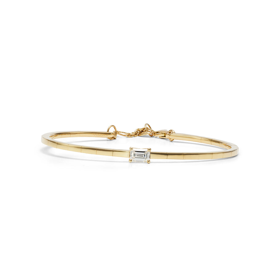 Armbånd i gult gull med smaragdslipt diamant