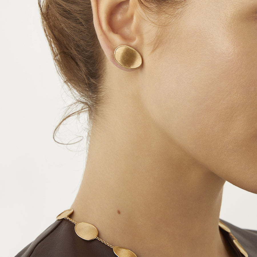 Lunaria Small Stud Earrings in 18ct Yellow Gold