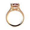5.07 ct. champagne colored diamond ring in rose gold with white diamonds.
