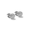 Pavé 6mm ørepynt i hvitt gull med diamanter