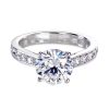 4 prong engagement ring in white gold with round brilliant cut white diamonds
