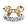 Rock and Diamonds ring i hvitt og gult gull med diamanter