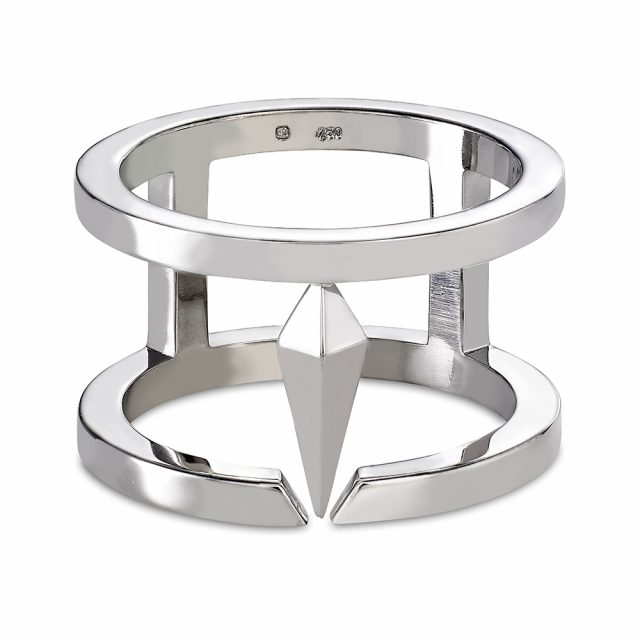 SPEAR double ring in white gold