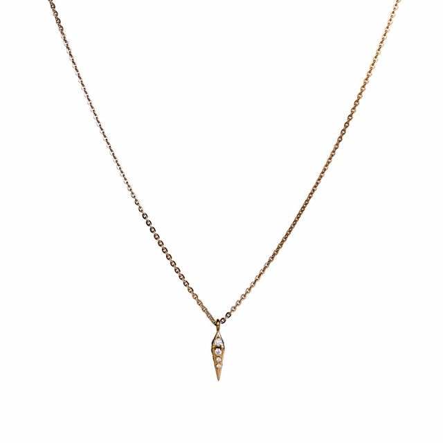 SPEAR necklace in rosé gold decorated with diamonds