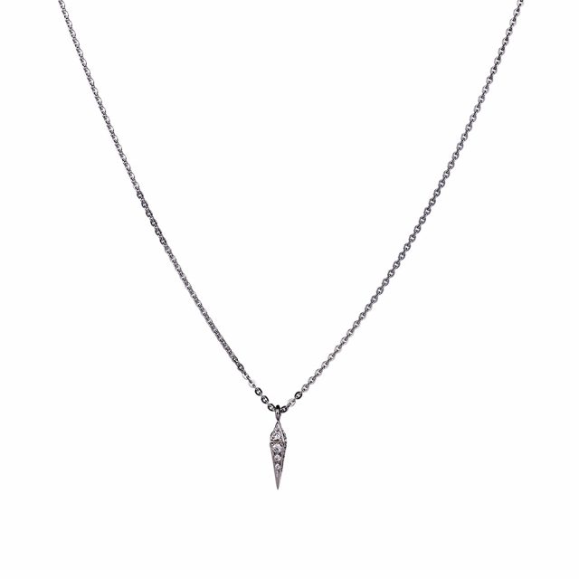 SPEAR necklace in white gold decorated with white diamonds