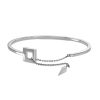 SPEAR bangle in polished white gold with chain