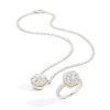 NUDO maxi solitaire ring and necklace with white diamonds