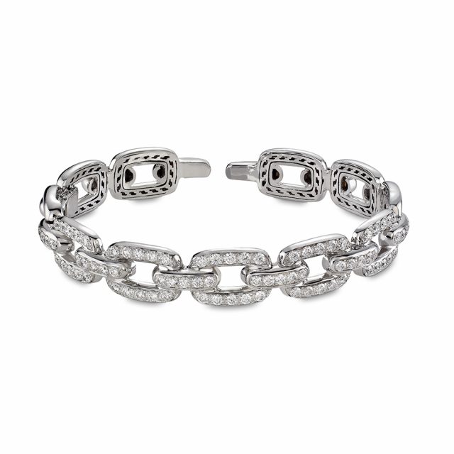 Maritimt inspirert armbånd i hvitt gull med diamanter