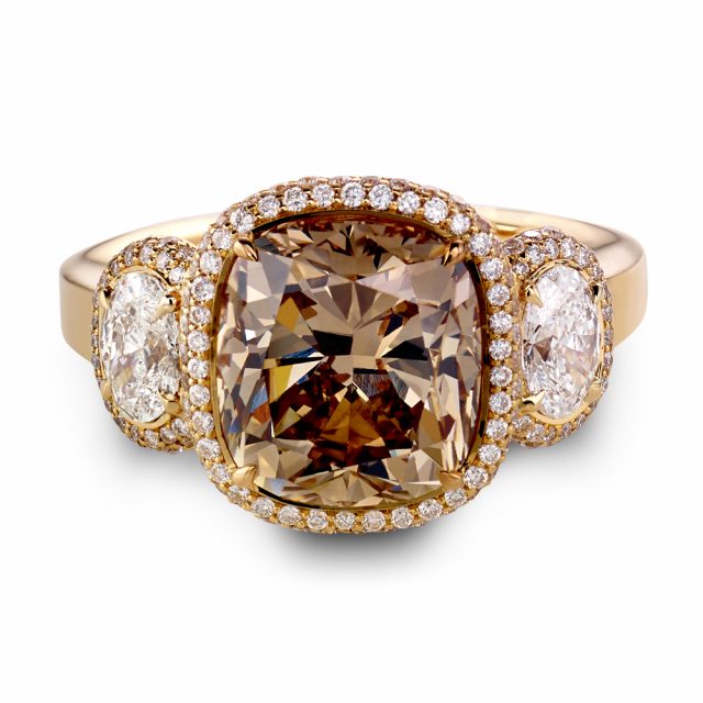ct. cushion champagne diamond ring in rosé gold | Juveler