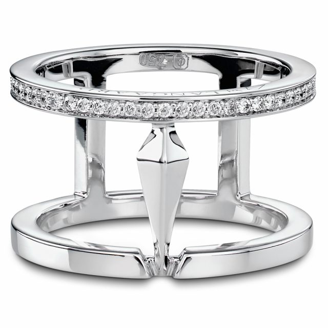SPEAR double ring in white gold with diamonds