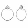 Princess Flower diamond earrings in white gold with hoops