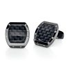 Cufflinks with carbon, rock crystal and diamonds
