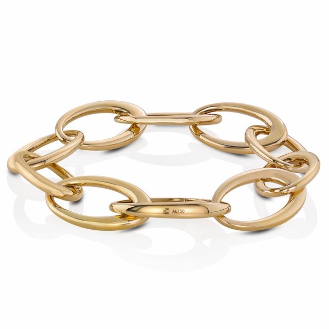 Chain with ovals in yellow gold