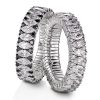 Cashmere rings in white gold with marquise and brilliant cut black and white diamonds