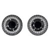 NEO NOIR, limited studs in platinum with black and white diamonds