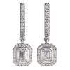 Exclusive collection earrings in white gold with emerald cut diamonds