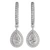 Exclusive collection earrings with pear shaped diamonds in white gold