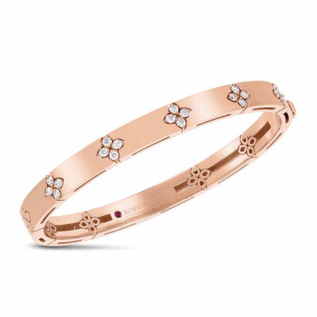 Love in Verona bangle large in rose gold with diamonds