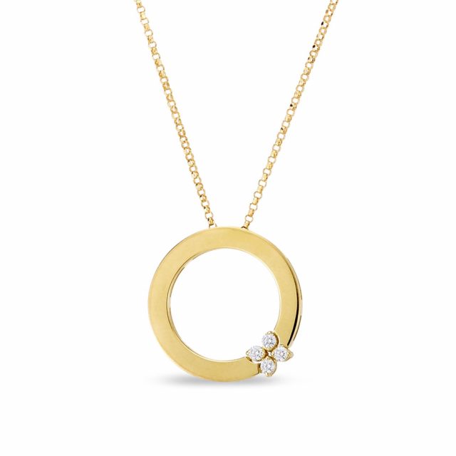 Love in Verona necklace with pendant in 18kt. yellow gold with diamonds