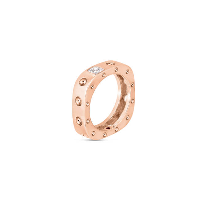Poi Moi ring in 18kt. rose gold with 8 diamonds