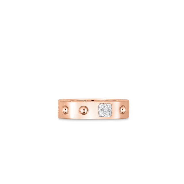 Poi Moi ring in 18kt. rose gold with 8 diamonds