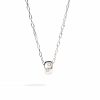 Iconica necklace with pendant in 18kt. white gold and 6 diamonds 0,14ct