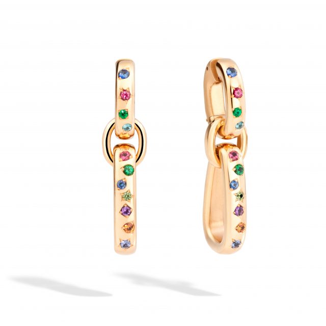 Iconica earrings in 18kt. rose gold with gemstones