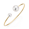Cuff in 18kt. yellow gold with freshwater pearls with sapphire