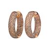 Hoops in 18kt. rose gold with 560 champagne colored diamonds 8,76ct.