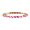 New Tennis bracelet in 18kt. rose gold with 26 pink sapphires 4,80ct and 26 brilliants 1,75ct.