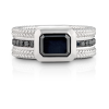 Twisted Exclusive Mens ring with emerald cut black diamond and black brilliant cut diamonds