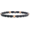 Orbit mens bracelet with carbone and cheramic with five pieces in 18kt. rosé gold with brilliants