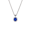 Pendant in 18kt. white gold with sapphire and white brilliants