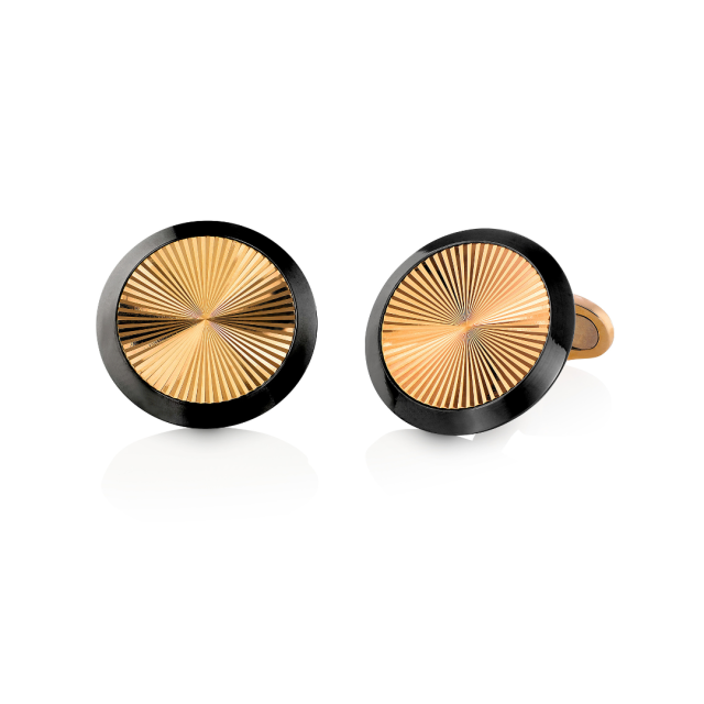Cufflinks in 18kt. rose gold with stainless steel