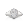 Siegelring petite in 18kt. white gold with 23 brilliant 0,29ct
