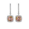 Earrings in 18kt. white gold with autumn tourmaline and diamonds