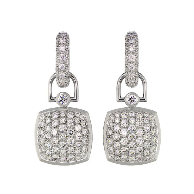 Confetti Collection earrings with diamonds and mother of pearl