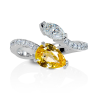 TOI ET MOI ring in 18 KT white gold with yellow sapphire and diamonds