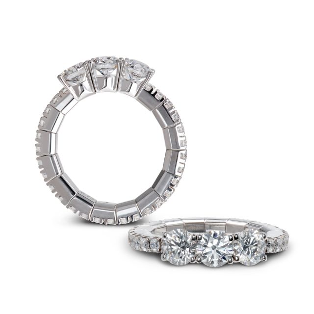Stretch Trilogy diamantring i 18kt hvitt gull