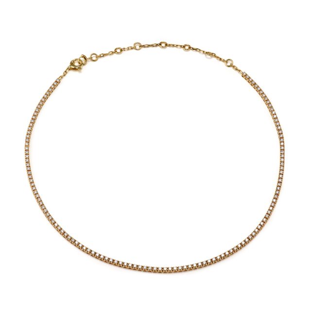 Diamantcollier gult gull