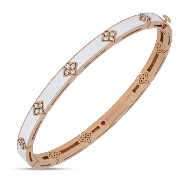 Love in Verona armring med hvit emalje