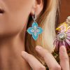 Princess Flower ørepynt med turkis
