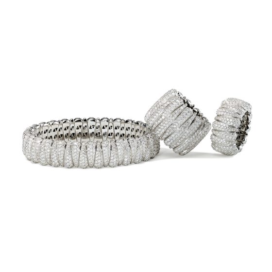 Artiglio — unike og fleksible smykker. Armbånd og ring i 18 kt. hvitt gull