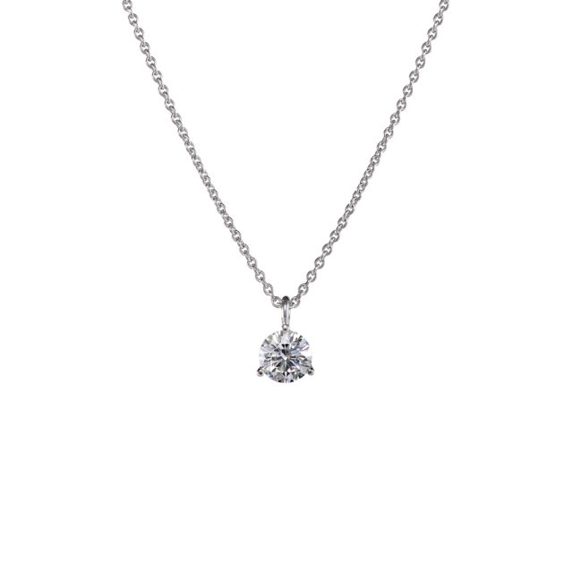 Anheng i hvitt gull med en briljant på ankerkjede