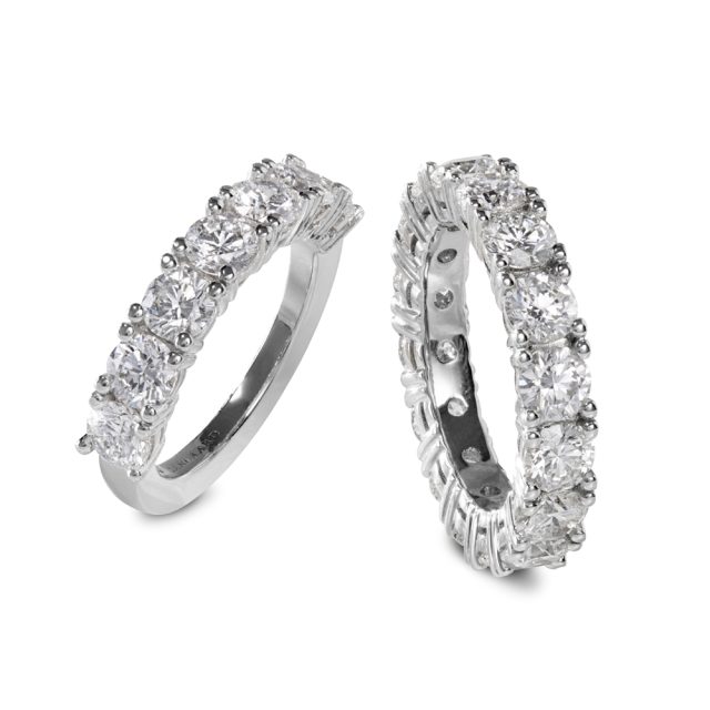 Allianseringer i hvitt gull med briljanter