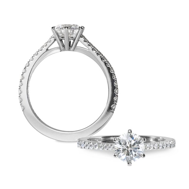 GRACE forlovelsesring i platina med briljanter