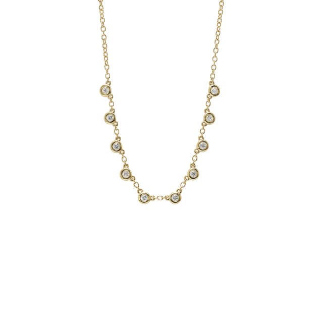 Anheng i gult gull med 10 briljanter