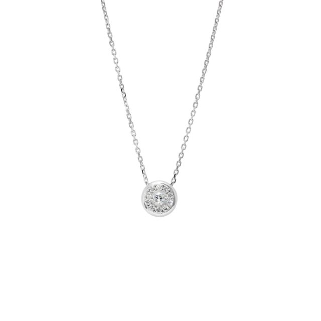 Anheng i hvitt gull med briljanter